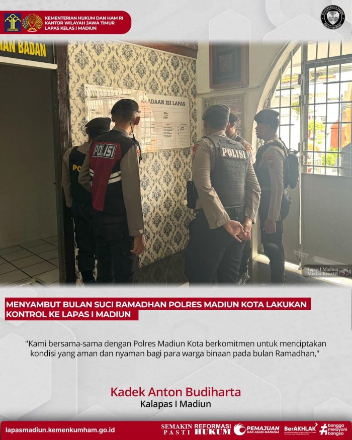 Menyambut Bulan Suci Ramadhan Polres Madiun Kota Lakukan Kontrol Ke Lapas I Madiun