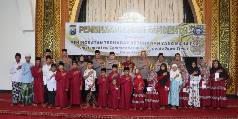 Tingkatkan Ketaqwaan kepada Allah, Kapolres Pasuruan Gelar Pembinaan Rohani Dan Pemberian Santunan Anak Yatim
