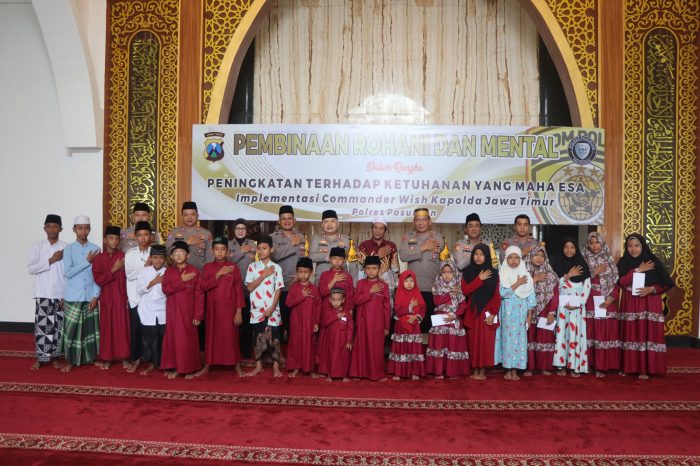 Tingkatkan Ketaqwaan kepada Allah, Kapolres Pasuruan Gelar Pembinaan Rohani Dan Pemberian Santunan Anak Yatim