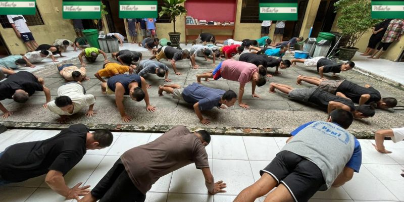 Jaga Kebugaran Tahanan, Dittahti Polda Kalteng Gelar Olahraga Pagi