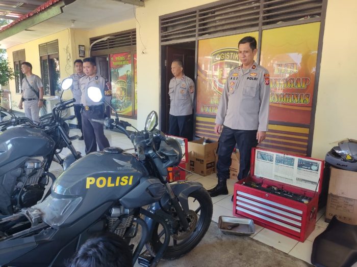 Polres Purwakarta Lakukan Perawatan Kendaraan Dinas Untuk Persiapan Oprasi Ketupat Lodaya 2024
