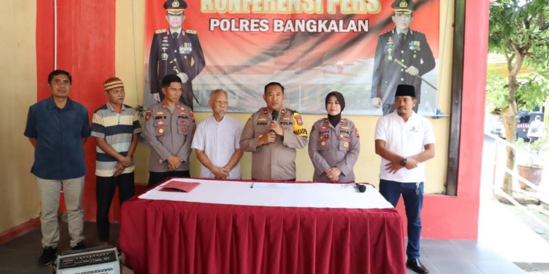 Polres Bangkalan Gelar Konferensi Pers Restorative Justice Maling Patung di Gereja Kamal