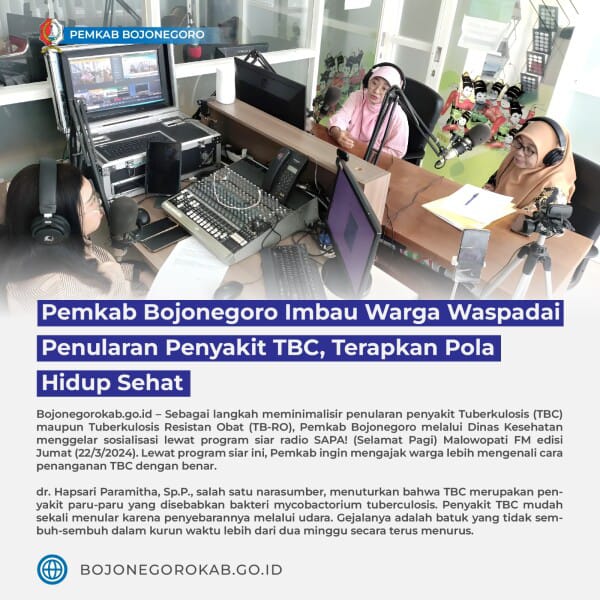 Pemkab Bojonegoro Imbau Warga Waspadai Penularan Penyakit TBC, Terapkan Pola Hidup Sehat