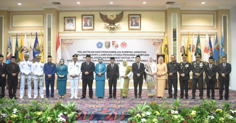 Kasrem 043/Gatam Sampaikan Ucapan Selamat,atas dilantiknya: PJ.Bupati Dan Ketua Tim Penggerak PKK Kabupaten Lampung Utara