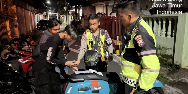 Ramadhan Kondusif, Tim “Pos Onta” Malang Kota Amankan Puluhan Motor Balap Liar