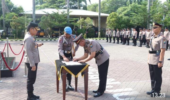 Kapolres Nganjuk Pimpin langsung Sertijab Kasat Intelkam