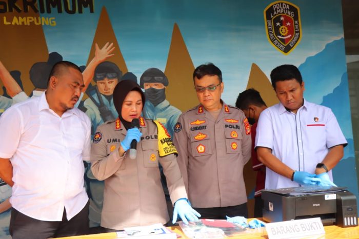 Ditreskrimum Polda Lampung Berhasil Ungkap Spesialis Pelaku Peredaran Uang Palsu (Upal)