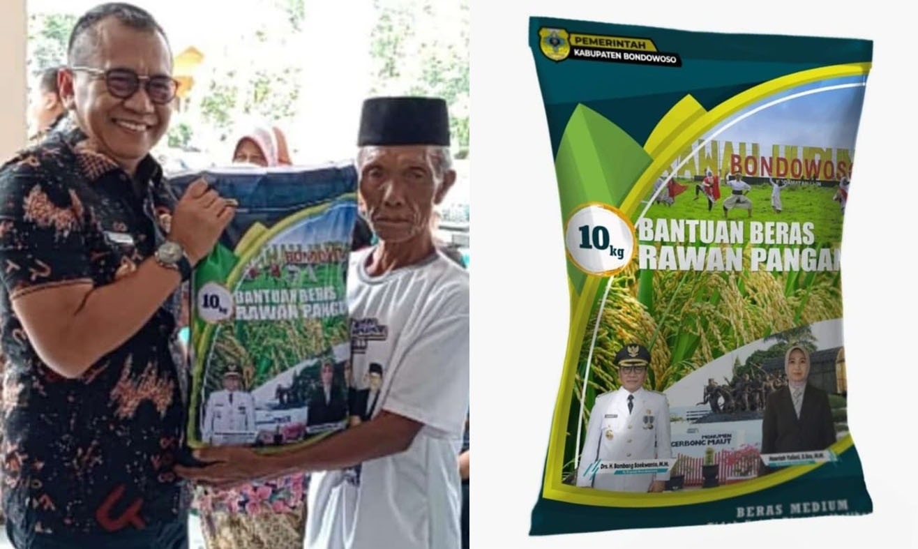Viral, Label Beras Bansos Bergambar Pj Bupati dan Pj Sekda Bondowoso, Aturan Dari Mana
