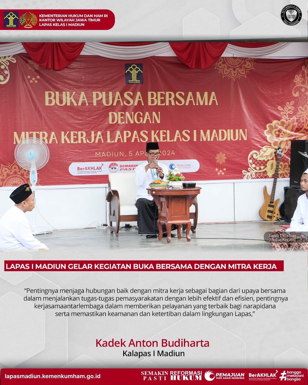 Lapas I Madiun Gelar Kegiatan Buka Bersama Dengan Mitra Kerja