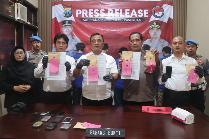 Polres Pasuruan Berhasil Menangkap 6 Pelaku Jaringan Pengedar Narkoba, Satu Orang Residivis