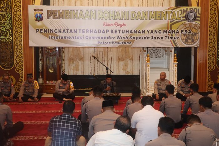 Tingkatkan Ketaqwaan Kepada Tuhan Yang Maha Esa, Polres Pasuruan Gelar Binrohtal