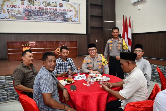 Halal Bihalal Kapolres Aceh Timur Bersama Organisasi Insan Pers Berlangsung Penuh Kekeluargaan