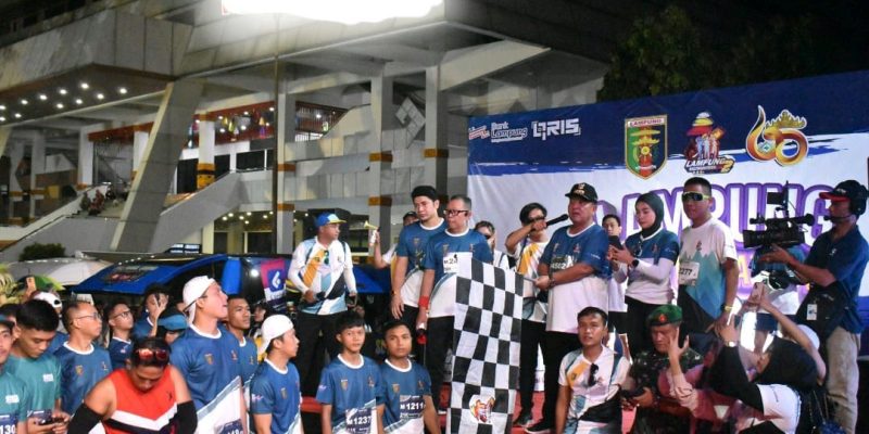 Kasrem 043/Gatam Bersama Prajurit Meriahkan Lampung Half Marathon 2024