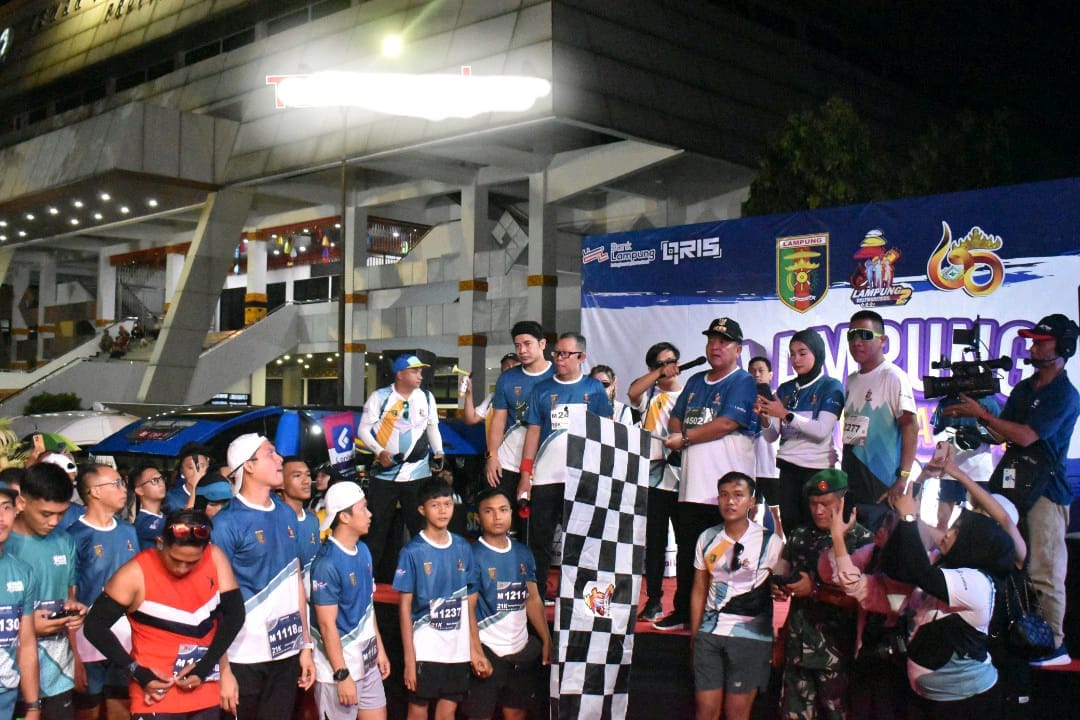 Kasrem 043/Gatam Bersama Prajurit Meriahkan Lampung Half Marathon 2024