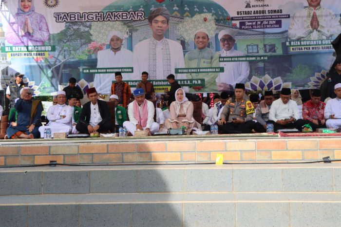 Kapolres Musi Rawas Bersama Personel Hadiri dan Siaga Amankan Tabligh Akbar Ustad H. Abdul Somad Batubara L.c