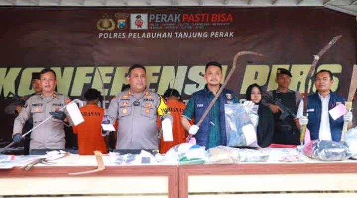 Satreskrim Polres Pelabuhan Tanjung Perak Menciduk Para gangster Yang Bacok Lawannya Hingga Tewas