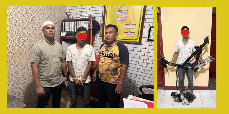 Satreskrim Polres Aceh Timur Bersama Polsek Peureulak Kota Amankan Pelaku Pencurian Sepeda Motor