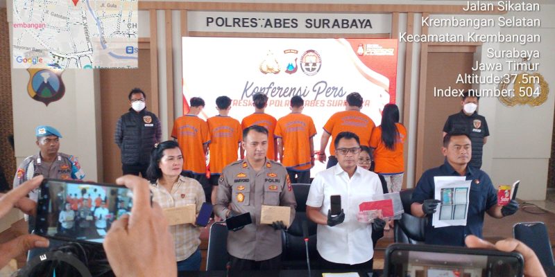 Unit PPA Satreskrim Polrestabes Surabaya Berhasil Ungkap 7 Tersangka TPPO di Bawah Umur Dengan Modus Aplikasi