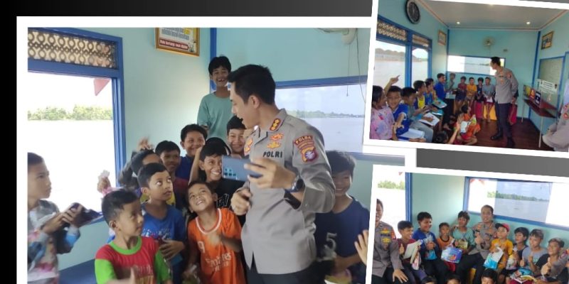 Dirpolairud Polda Kalteng Motivasi Anak-Anak Untuk Tingkatkan Minat Baca