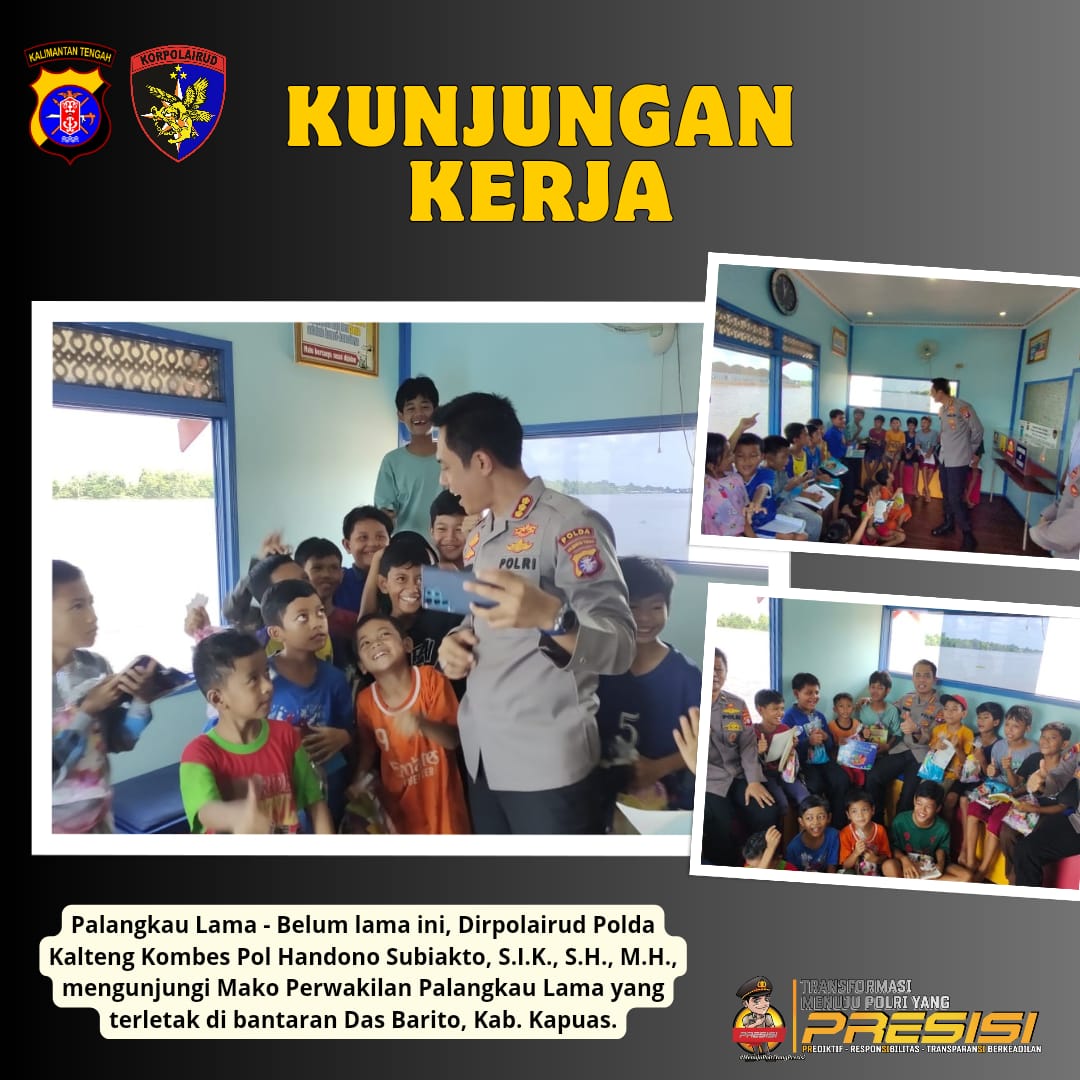 Dirpolairud Polda Kalteng Motivasi Anak-Anak Untuk Tingkatkan Minat Baca