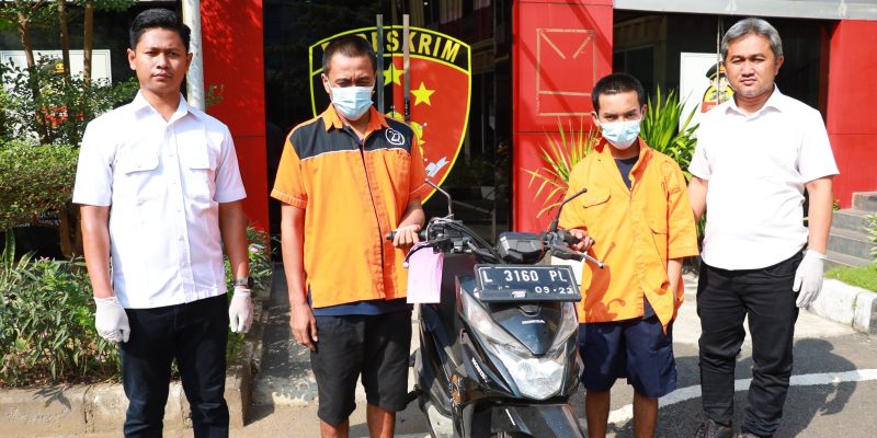 Satreskrim Polres Pelabuhan Tanjung Perak Ringkus Dua Curanmor Motor Asal Bulak Surabaya
