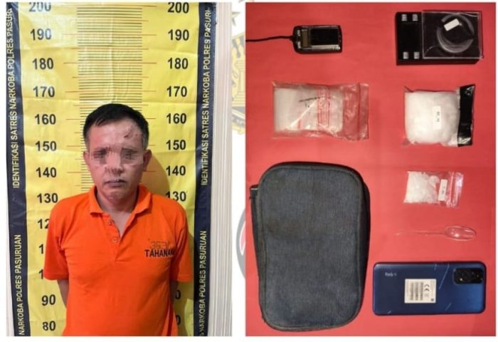 Sat Resnarkoba Polres Pasuruan Berhasil lagi Mengamankan Pelaku Pengedar Narkoba Jenis Sabu Di Bangil