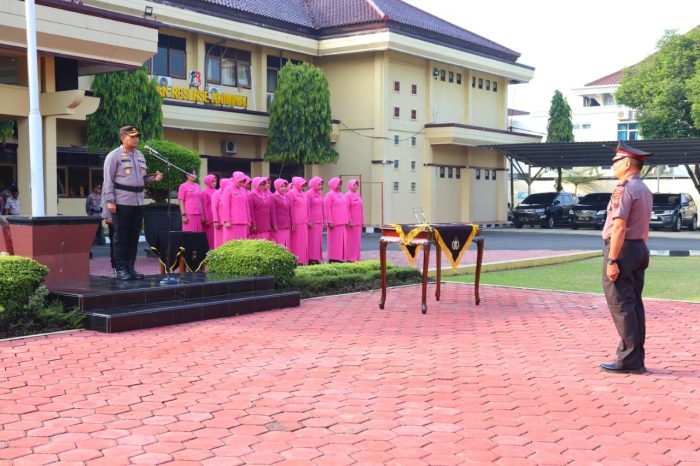 Kapolres Pekalongan Pimpin Upacara Laporan Kenaikan Pangkat Pengabdian Polri