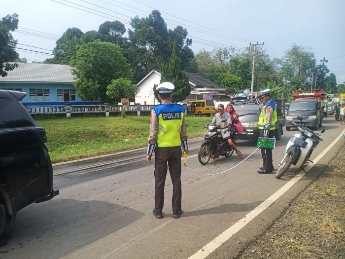 Satlantas Polres Musi Rawas Sigap Meluncur ke Lokasi Olah TKP Lakalantas Mobil Truck Tronton Vs Motor Honda Supra Fit