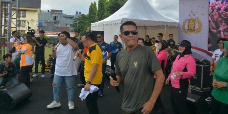 Danrem 043/Gatam Ikuti Olahraga Bersama TNI-Polri Dalam Rangka Hari Bhayangkara Ke-78 Tahun 2024