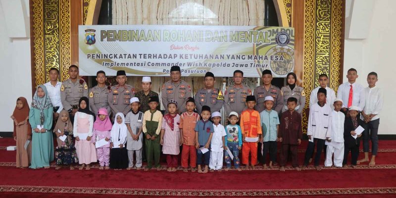 Membina Mental Dan Spiritual, Polres Pasuruan Gelar Binrohtal Bersama Anggota Dan Santunan Anak Yatim