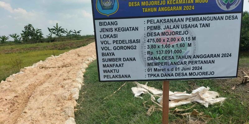 Proyek Jalan Usaha Tani Tak Kunjung Selesai, Begini Penjelasan Kades Mojorejo
