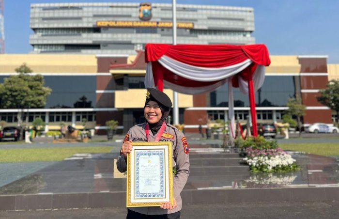 Bripda Gaby, Polwan Polresta Sidoarjo Sang Juara Karate Internasional.
