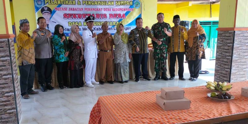 Pelantikan dan Pengambilan Sumpah Mutasi Jabatan Perangkat Desa Kedungwaras Berjalan Lancar dan Khidmat