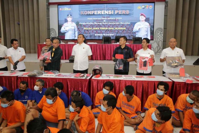 Hasil Operasi Sikat Semeru Selama 14 Hari, Satreskrim Polres Jajaran Polda Jatim Ungkap 1.380 Kasus Dan Amankan 1.120 Tersangka