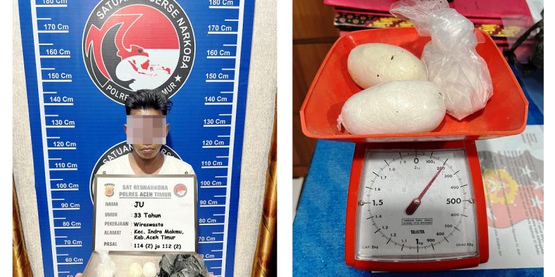 Kado Spesial di Hari Bhayangkara 78, Polres Aceh Timur Berhasil Ungkap Kasus Tindak Pidana Penyalahgunaan Narkotika Jaringan Internasional