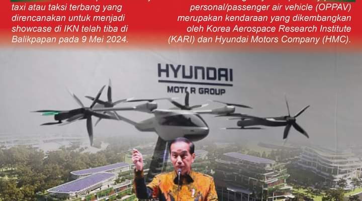 Sky Taxi Atau Taksi Terbang Sudah Tiba di IKN, Akan Diuji Coba Juli 2024