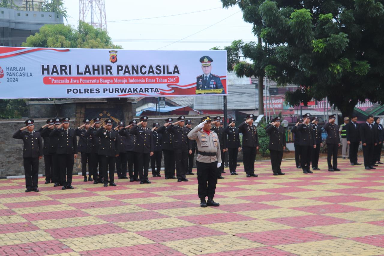 Polres Purwakarta Gelar Upacara Hari Lahir Pancasila 2024.