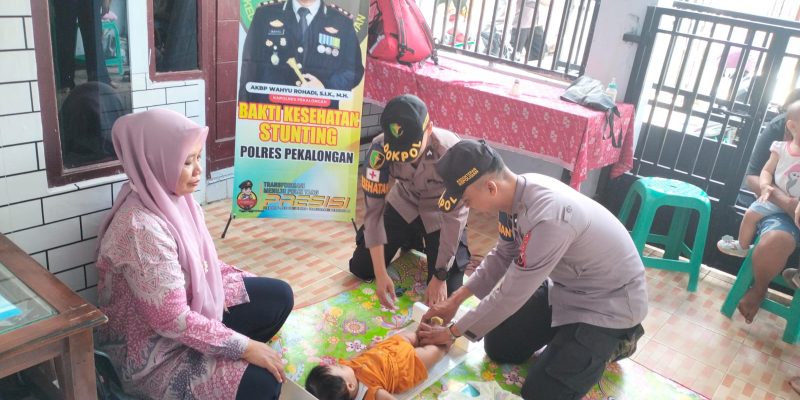 Sambut Hari Bhayangkara ke-78, Dokkes Polres Pekalongan Gelar Pemeriksaan Kesehatan Pencegahan Stunting