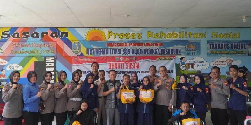 Menjelang Hari Bhayangkara Ke-78, Polres Pasuruan Gelar Bakti Sosial Dan Pengobatan Gratis Untuk Kaum Disabilitas