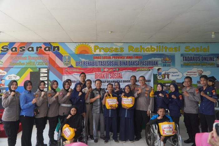 Menjelang Hari Bhayangkara Ke-78, Polres Pasuruan Gelar Bakti Sosial Dan Pengobatan Gratis Untuk Kaum Disabilitas