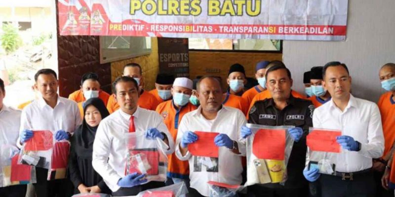Polres Batu Berhasil Amankan 16 Tersangka Peredaran Gelap Narkoba.