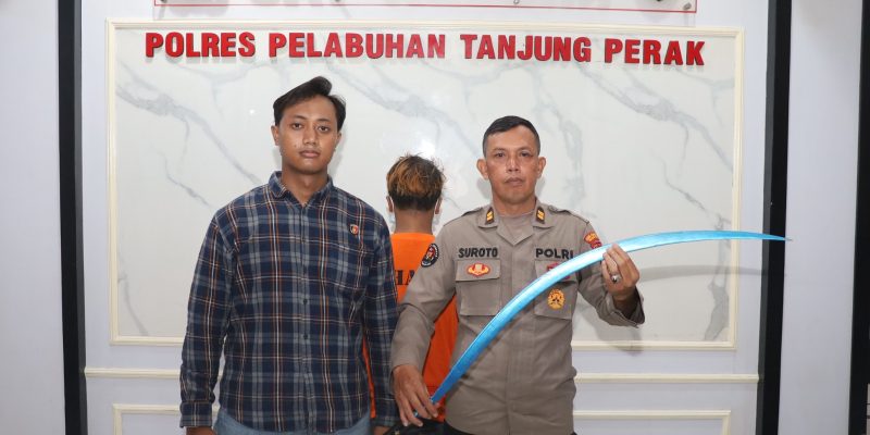 Polres Tanjung Perak Amankan Pemuda Ketua Gangster Durian Runtuh 23 Kedapatan Membawa Senjata Tajam