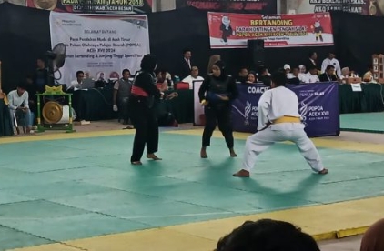 Pencak Silat Tuan Rumah Sumbang 5 Medali, Satu Diantaranya Medali Emas Even POPDA XVII Aceh