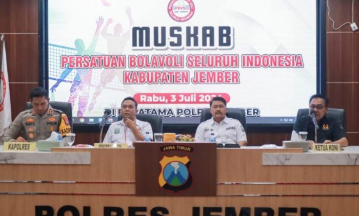 AKBP Bayu Pratama Gubunagi Terpilih Jadi Ketua PBVSI Jember, Dari Hasil Muskab PBVSI