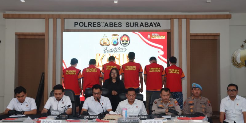 Unit Jatanras Satreskrim Polrestabes Surabaya Berhasil Ungkap Judi Omset Miliar, Enam Tersangka Di Amankan