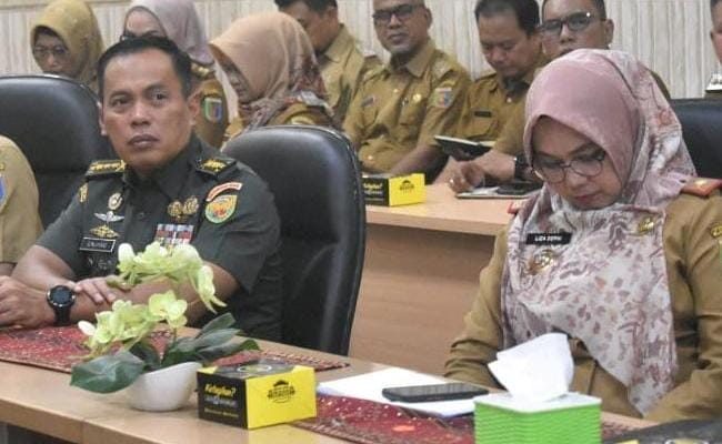 Kasrem 043/Gatam Ikuti Rapat Koordinasi Pengendalian Inflasi Di Daerah