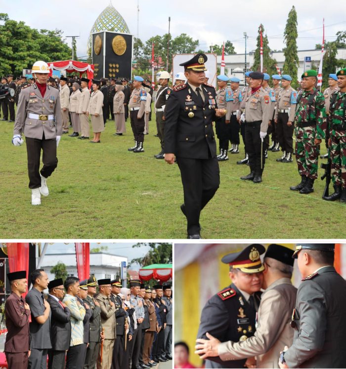 Meriah, Wali Kota Asripan Nani Menghadiri Upacara Hari Bhayangkara ke-78 di Lapangan Boki Hontinimbang Kotamobagu