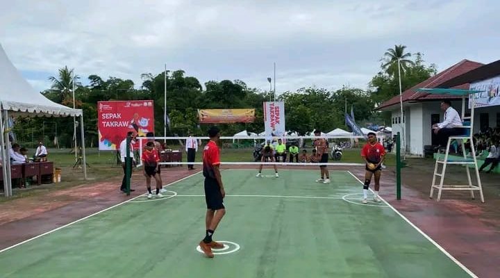 Tim Sepak Takraw Putra Aceh Singkil Hantam Tim Sepak Takraw Aceh Timur Dengan Scor 2-1