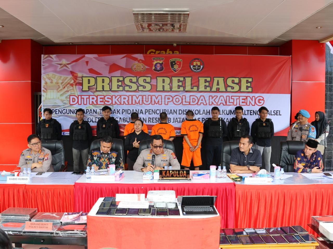 Polda Kalteng Berhasil Amankan Tiga Tersangka Komplotan Pembobol Sekolah Lintas Provinsi