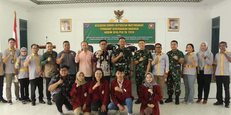 Dandim 1016/Plk Sambut Kedatangan Tim Survei Kepuasan Masyarakat Terhadap Kinerja Babinsa